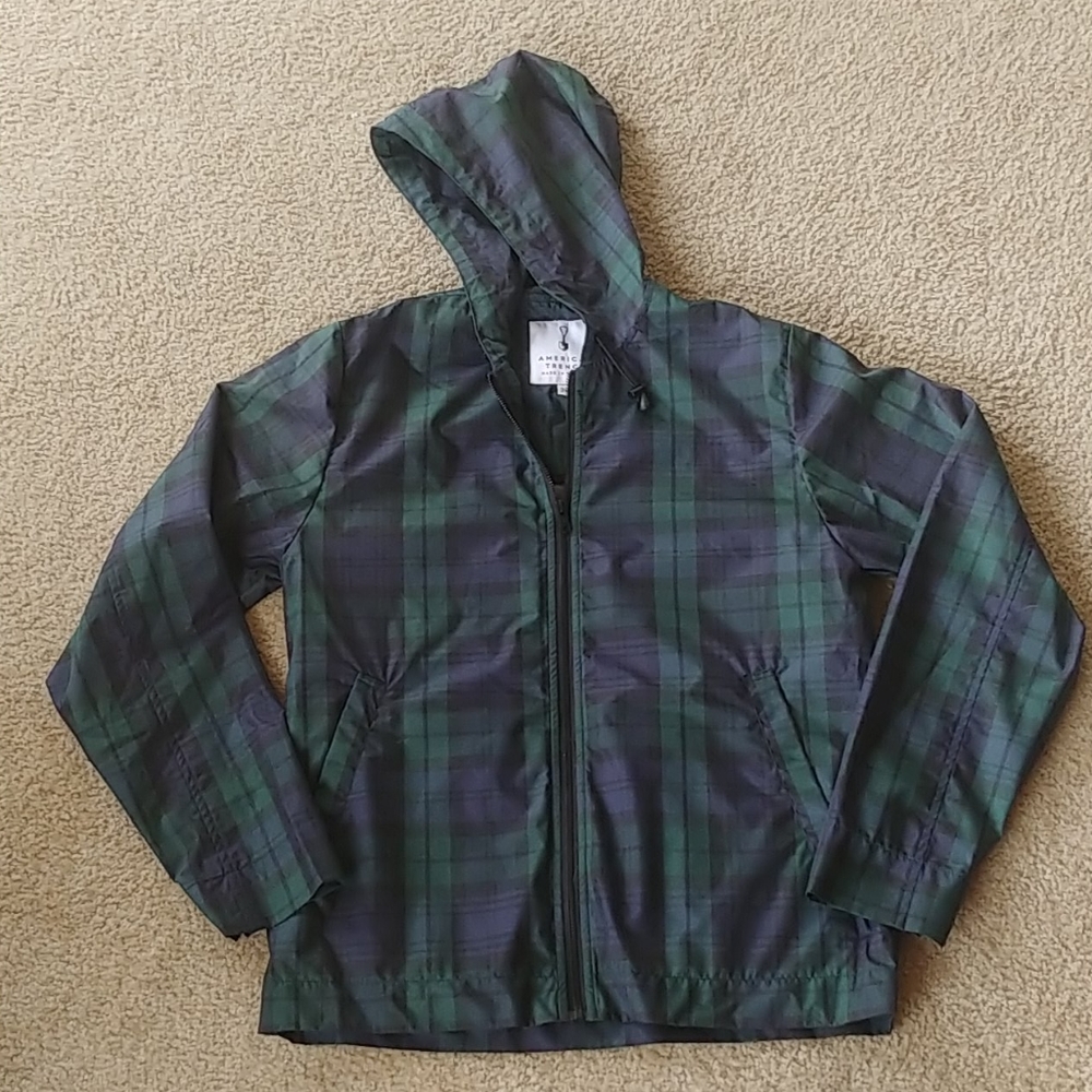 Plaid American Trench Full Zip Rain Shell - Picture 1 of 4